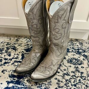 Old Gringo Silver Leather Cowboy Boots
